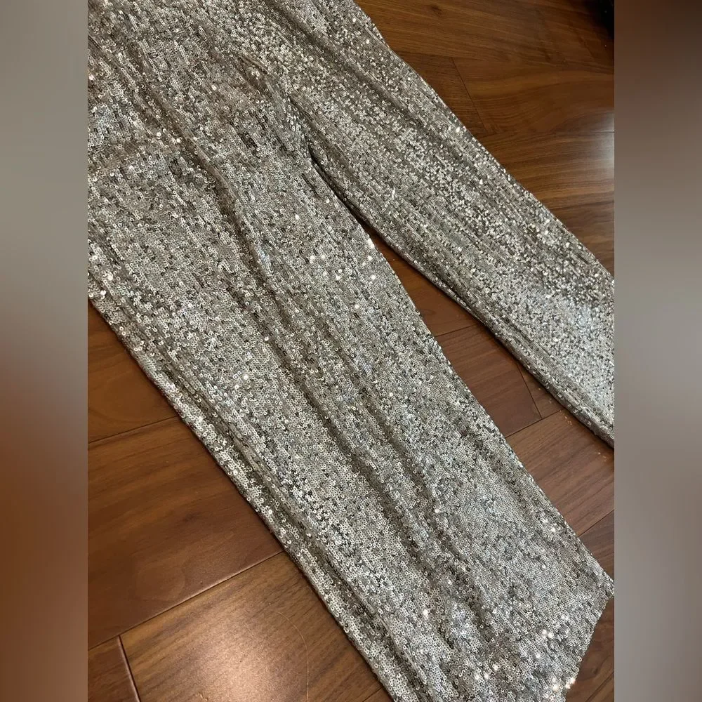 Express Sequin cropped Pants size S - Picture 3 of 10